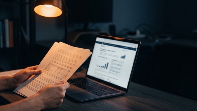 Hands holding a printed licence document beside a laptop showing an online casino’s regulatory details